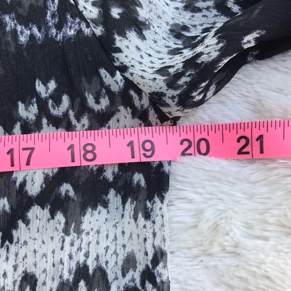 Greylin Boho Chiffon Sheer Peasant Blouse - Picture 7 of 8